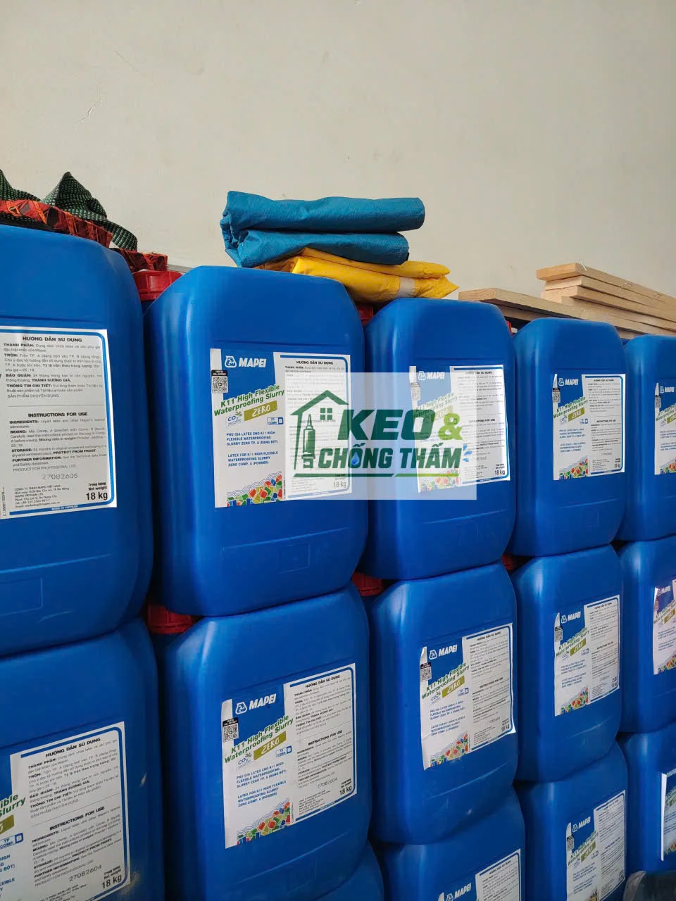 Kho hàng sản phẩm chống thấm Mapei K11 High-Flexible Waterproofing Slurry