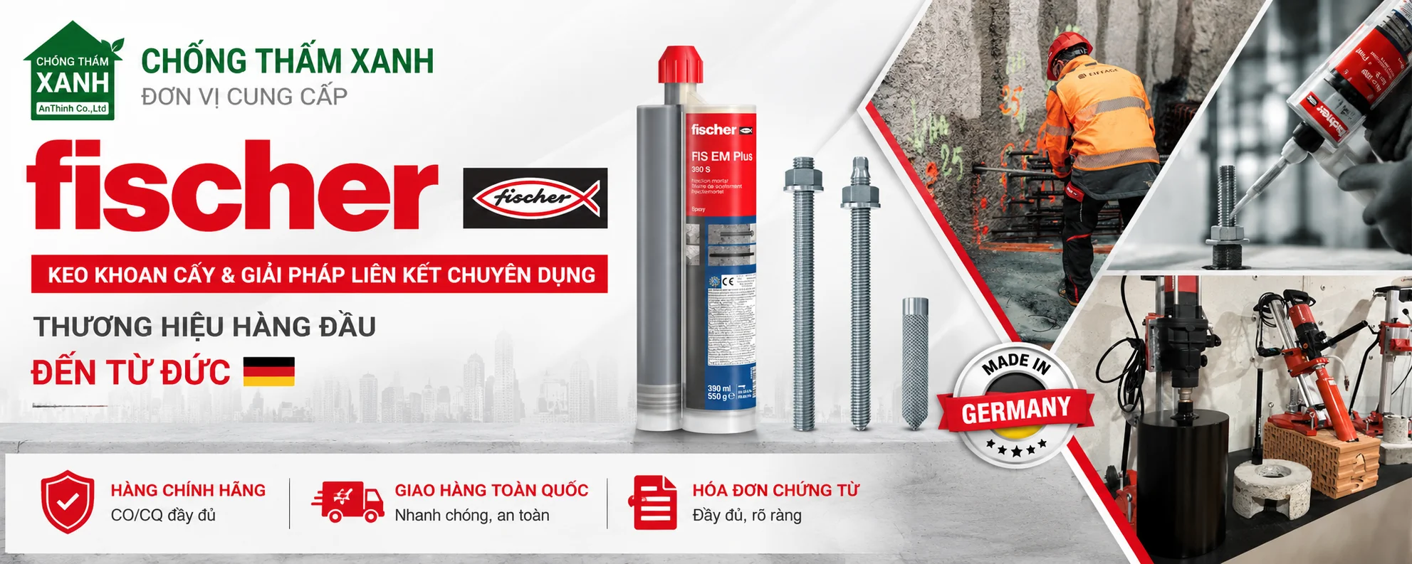 keo cấy thép fischer chính hãng từ Đức
