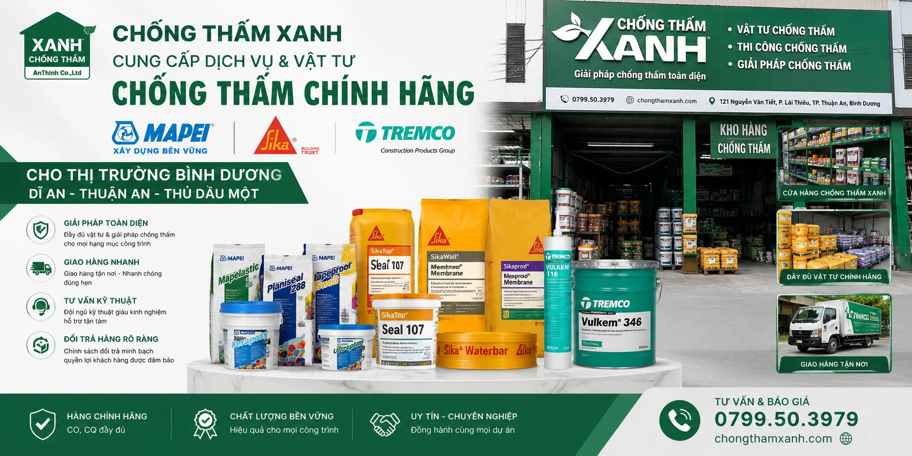 Chống thấm bình dương giá rẻ