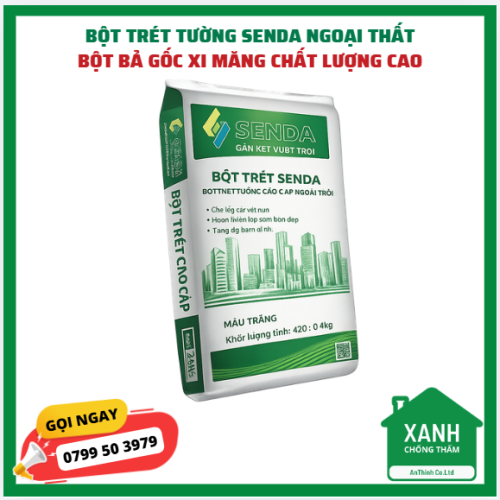 Bột Trét Tường SENDA Ngoại Thất - bột bả gốc xi măng chất lượng cao