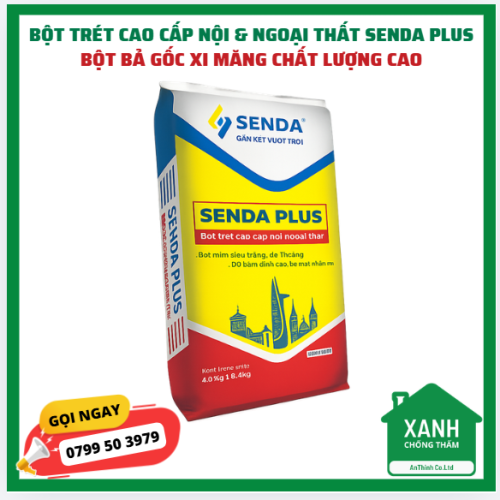 Bột Trét Cao Cấp Nội & Ngoại Thất SENDA PLUS - bột bả gốc xi măng chất lượng cao