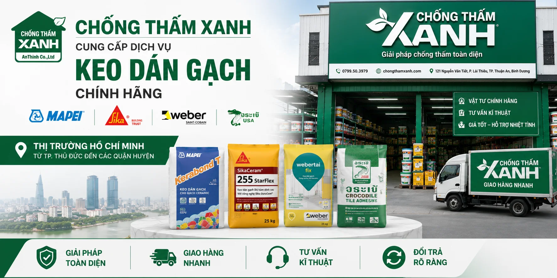 keo dán gạch chính hãng hồ chí minh
