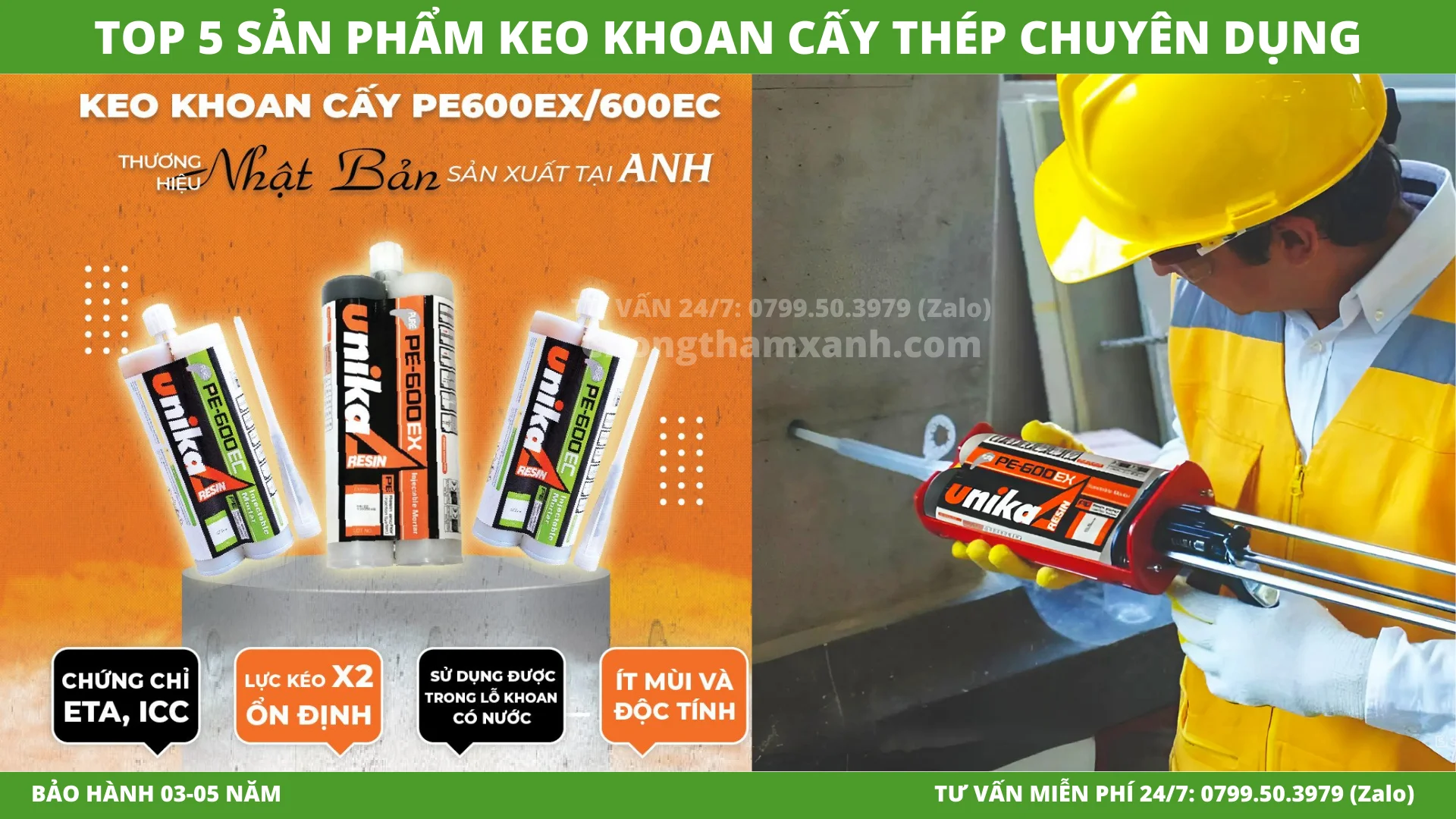 Keo khoan cấy Unika PE600EC chính hãng