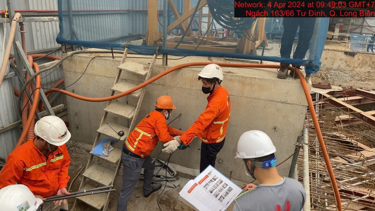 khoan cấy thép unika tại công trình