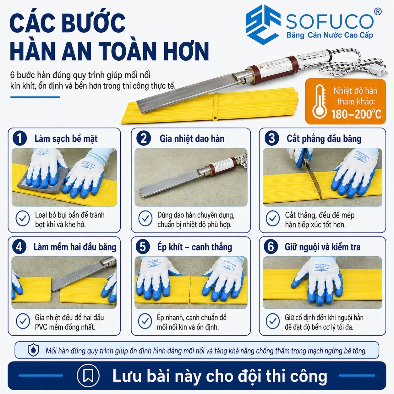 hướng dẫn hàn băng cản nước